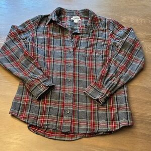 LL Bean women’s Slightly Fitted Plaid Button-Up Shirt